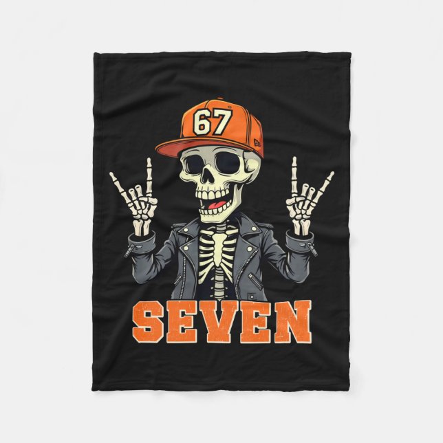 67endy Skeleton – 67 Six Seven Halloween 7 Long Sl Fleece Blanket (Front)