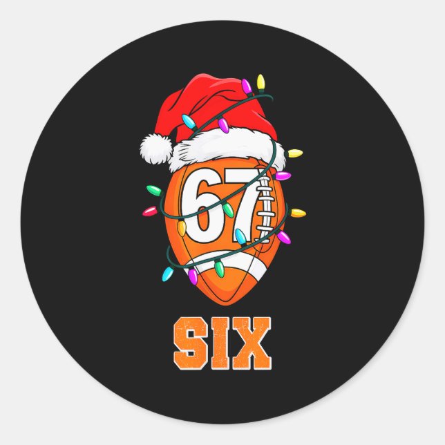 67endy Xmas Football – Six &amp; Seven Matching Co Classic Round Sticker (Front)