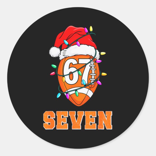 67endy Xmas Football – Six &amp; Seven Matching Co Classic Round Sticker (Front)