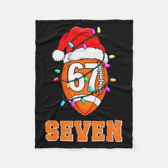67endy Xmas Football – Six &amp; Seven Matching Co Fleece Blanket (Front)