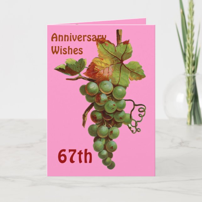 67th Anniversary wishes, customisable Card (Front)