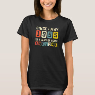 67th Birthday Awesome Since May 1955 Vintage T-Shirt