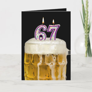 67th Birthday Beer on black Card