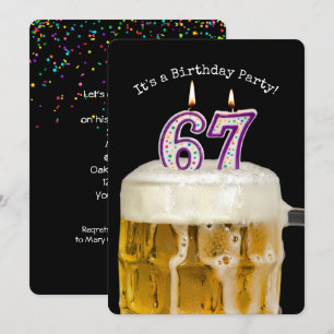67th Birthday Beer Party Invitation
