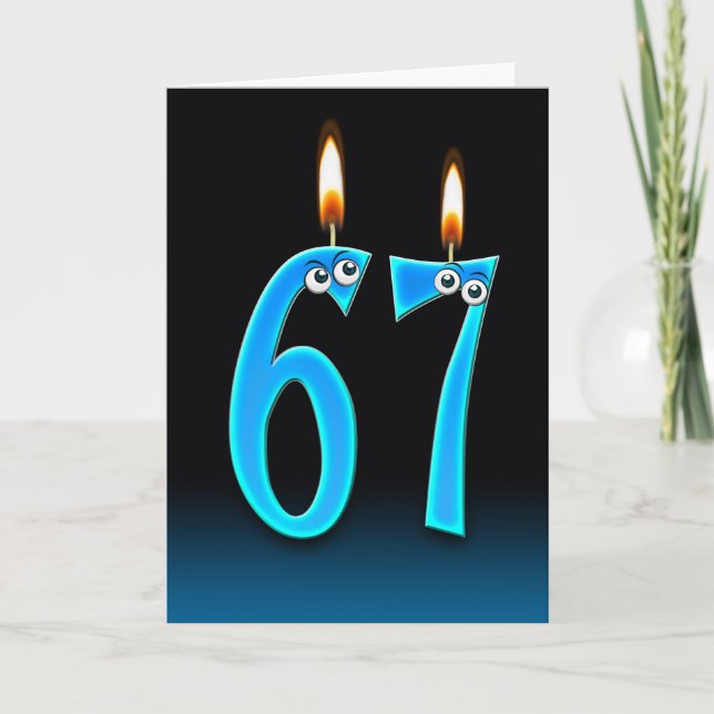 67th Birthday Candles Card (Front)