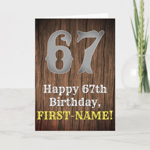 67th Birthday: Country Western Inspired Look, Name Card