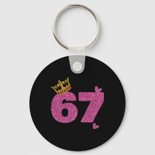 67th Birthday Crown 67 Years Old Bday Key Ring