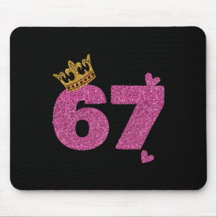 67th Birthday Crown 67 Years Old Bday Mouse Mat