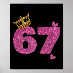 67th Birthday Crown 67 Years Old Bday Poster