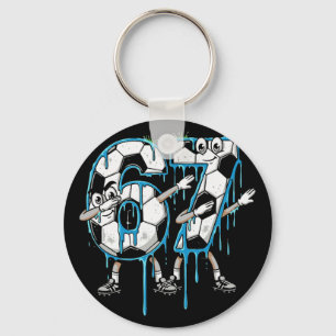 67th Birthday Drip Dabbing Soccer Ll Number 67 Six Key Ring
