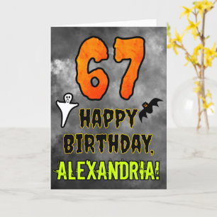 67th Birthday: Eerie Halloween Theme + Custom Name Card