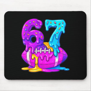 67th Birthday Ice Cream American Football Drip 6 7 Mouse Mat