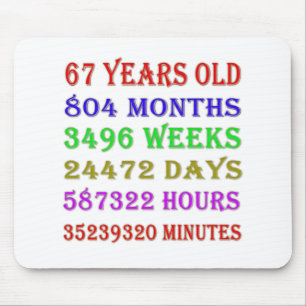 67th Birthday Milestones Mouse Mat