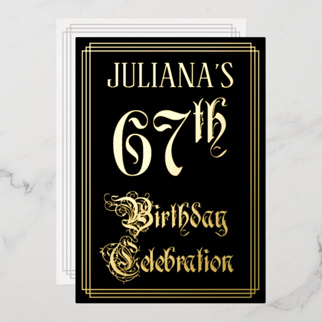 67th Birthday Party — Fancy Script & Custom Name (Front/Back)