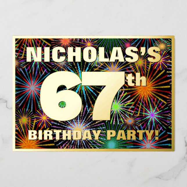 67th Birthday Party — Fun, Colourful Fireworks Loo (Front)