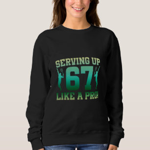 67th Birthday Tennis 67 Years Old Tennis Player Bi Sweatshirt