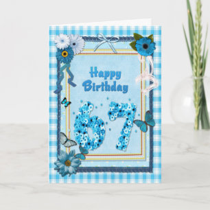 67th Birthday with a scrapbook effect Card