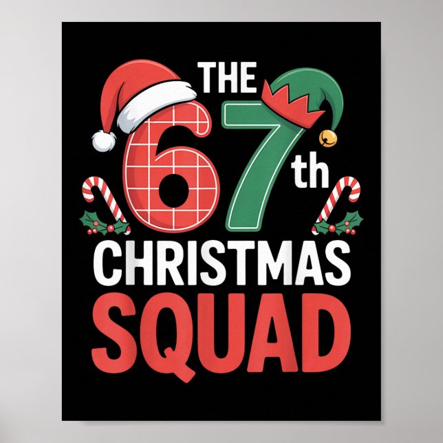 67th Christmas Squad – Cute Santa Elf Candy Canes  Poster (Front)