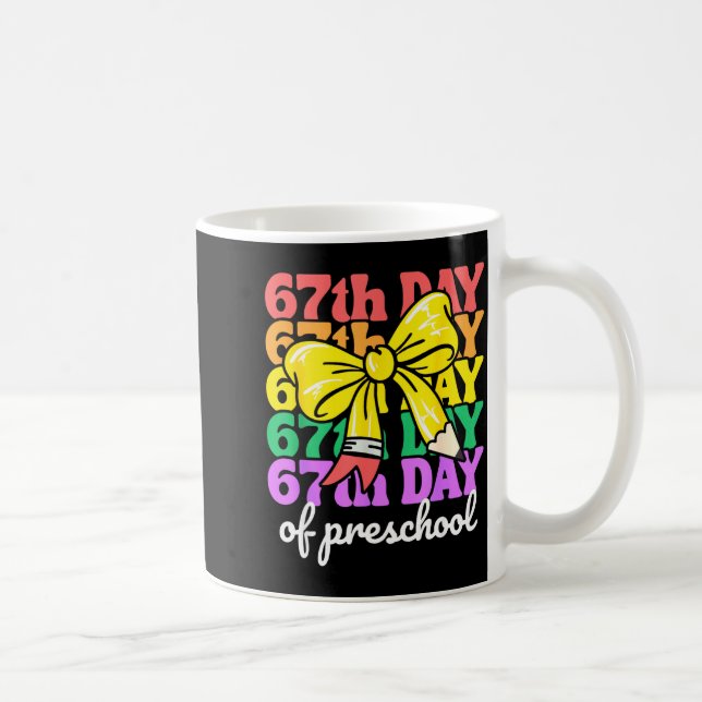 67th Day Of Preschool Girls Coquette Bow 67 Days O Coffee Mug (Right)