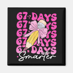 67th Day Of School 67 Days Smarter Coquette Bow Si Magnet