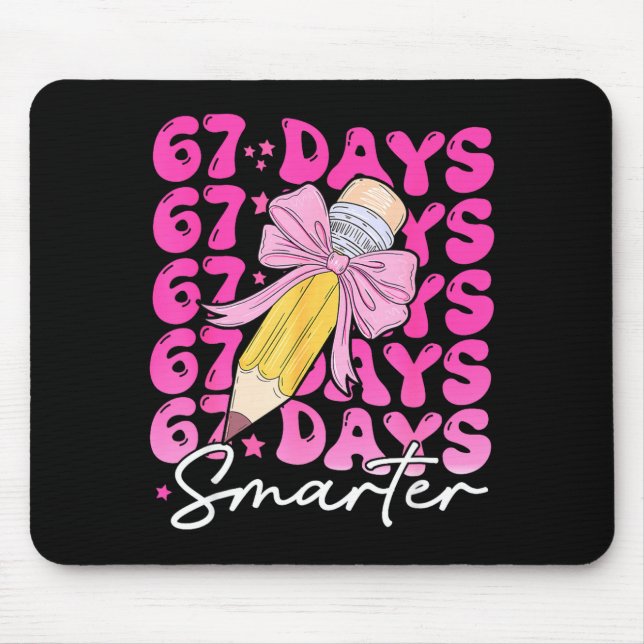 67th Day Of School 67 Days Smarter Coquette Bow Si Mouse Mat (Front)