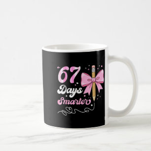 67th Day Of School 67 Days Smarter Coquette Bow Te Coffee Mug