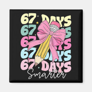 67th Day Of School 67 Days Smarter Coquette Bow Te Magnet