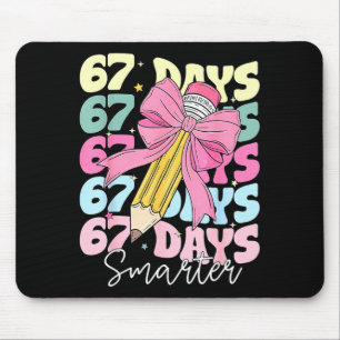 67th Day Of School 67 Days Smarter Coquette Bow Te Mouse Mat
