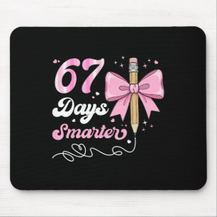 67th Day Of School 67 Days Smarter Coquette Bow Te Mouse Mat
