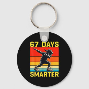 67th Day Of School 67 Days Smarter Dabbing Six Sev Key Ring