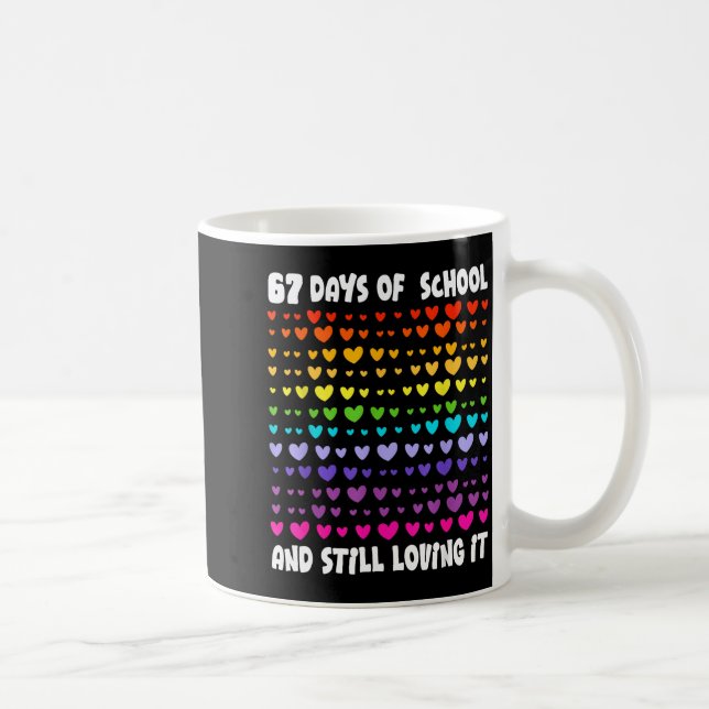 67th Day Of School 67 Days Smarter Six Seven Teach Coffee Mug (Right)