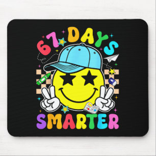 67th Day Of School 67 Days Smarter Teacher Boy Gir Mouse Mat
