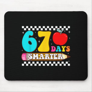 67th Day Of School 67 Days Smarter Teacher Boy Gir Mouse Mat