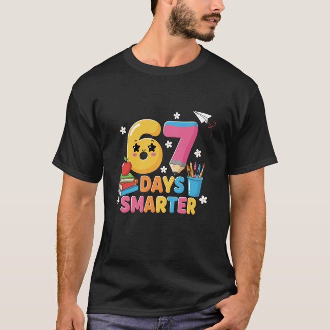 67th Day of School 67 Days Smarter Teacher Boys Gi T-Shirt (Front)