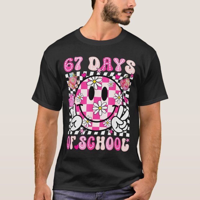 67th Day Of School 67 Days Smarter Teacher Girl Wo T-Shirt (Front)