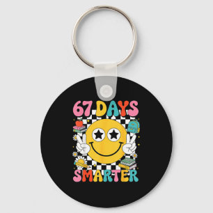 67th Day Of School 67 Days Smarter Teacher Key Ring