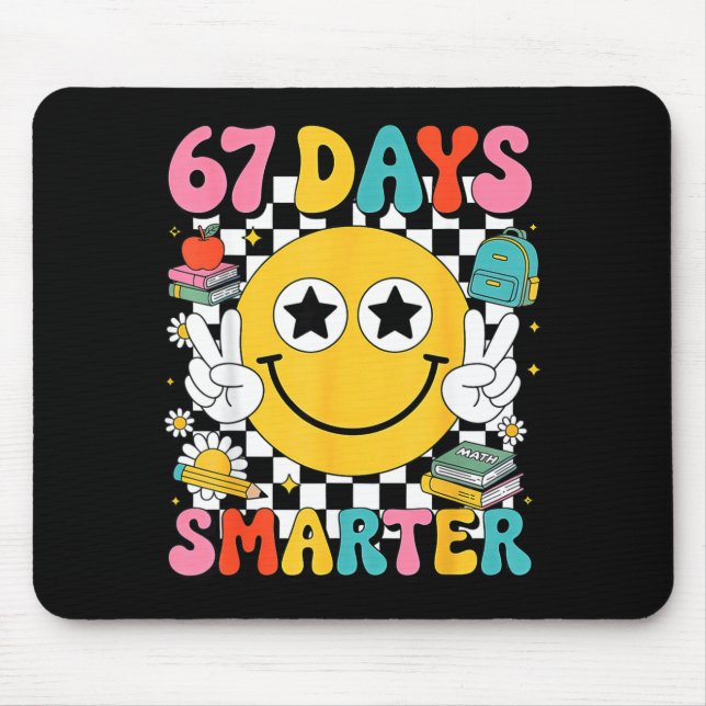 67th Day Of School 67 Days Smarter Teacher  Mouse Mat (Front)