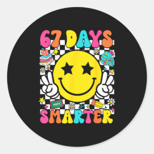 67th Day Of School 67 Days Smarter Teacher Student Classic Round Sticker