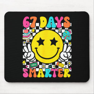 67th Day Of School 67 Days Smarter Teacher Student Mouse Mat