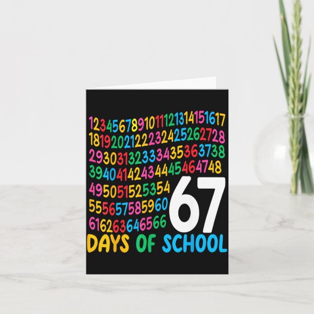 67th Day Of School 67 Math Numbers Teacher Kids 67 Card (Front)