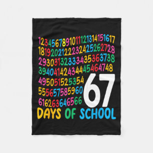 67th Day Of School 67 Math Numbers Teacher Kids 67 Fleece Blanket