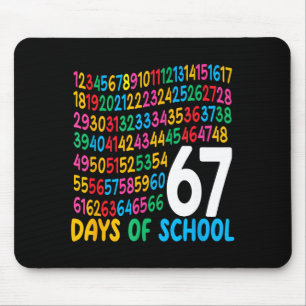 67th Day Of School 67 Math Numbers Teacher Kids 67 Mouse Mat