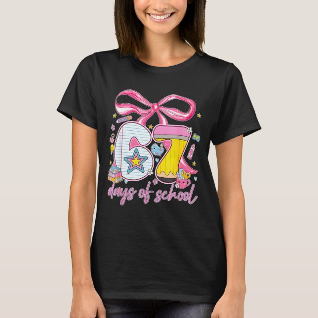 67th Day Of School 67 Six Seven Math Teacher Kids  T-Shirt (Front)