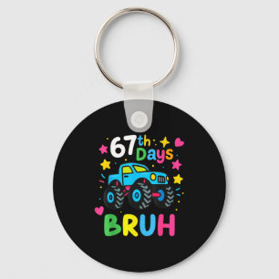 67th Day Of School Bruh Funny Meme 67 Monster Truc Key Ring