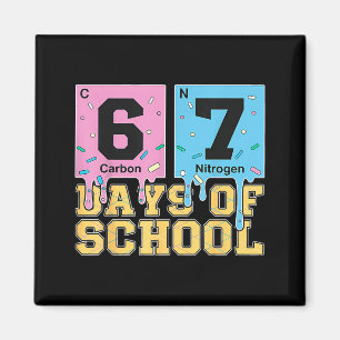 67th Day Of School Chemical Eements Teacher Boy Gi Magnet