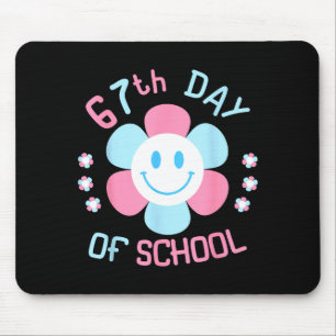 67th Day Of School Funny 100th Of School Students Mouse Mat