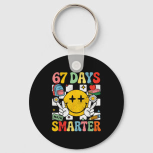 67th Day Of School Funny 67 Days Smarter Teacher B Key Ring