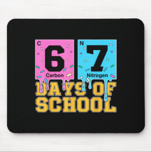 67th Day Of School Kids Funny Meme Six Seven Perio Mouse Mat
