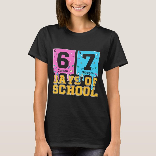 67th Day Of School Kids Funny Meme Six Seven Perio T-Shirt (Front)