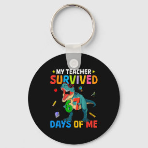 67th Day Of School My Teacher Survived 67 Days Boy Key Ring